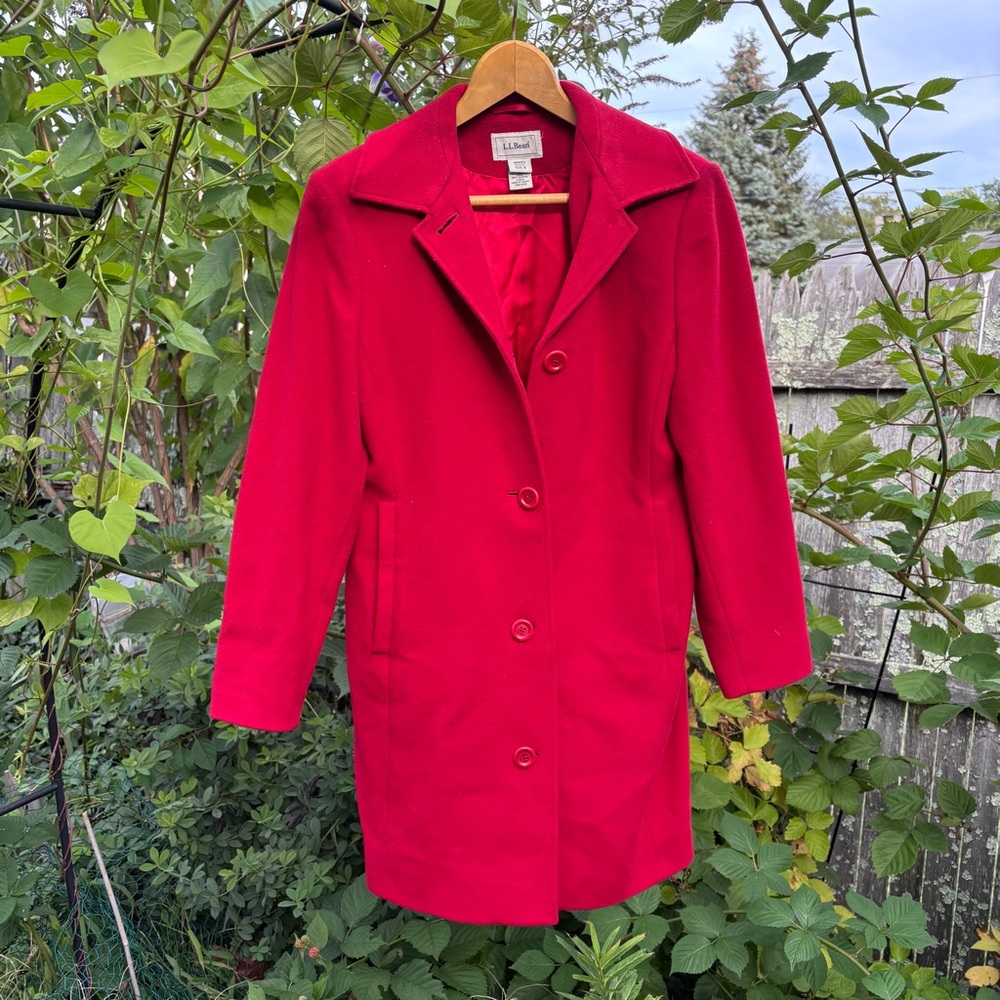 Vintage L.L. Bean Red wool Coat 8 petite